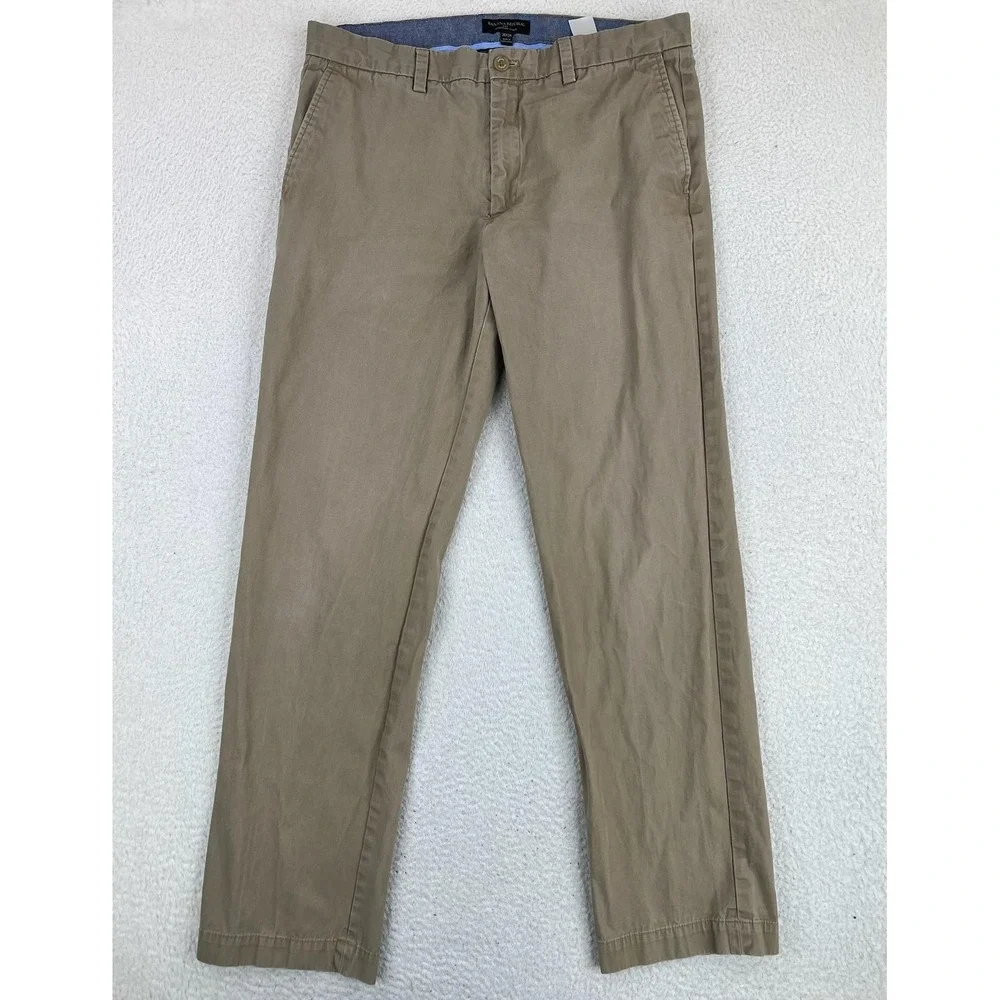 Banana Republic Emerson Chino Pants Mens 36x34 Beige Regular Fit Cotton Casual